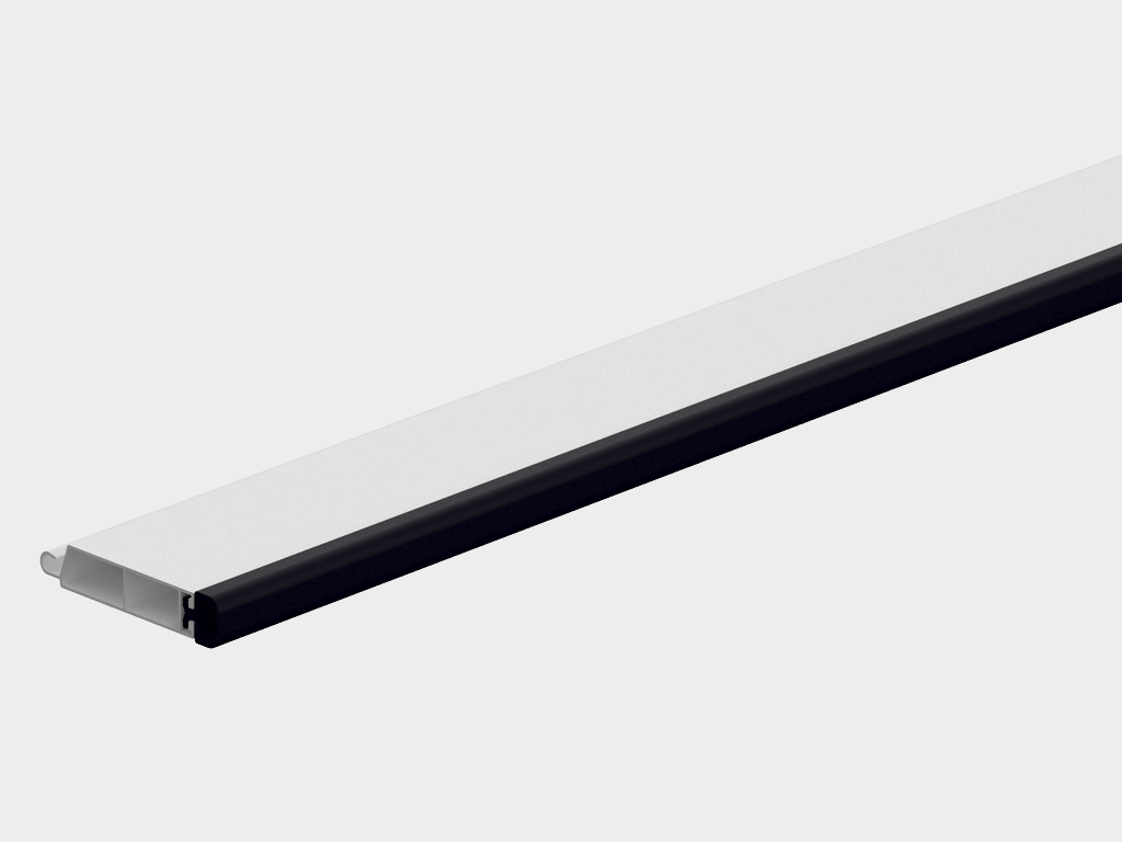 Bosh profil qoplama bilan. Bosh profilga qulflash mexanizmlari o'rnatilishi mumkin.